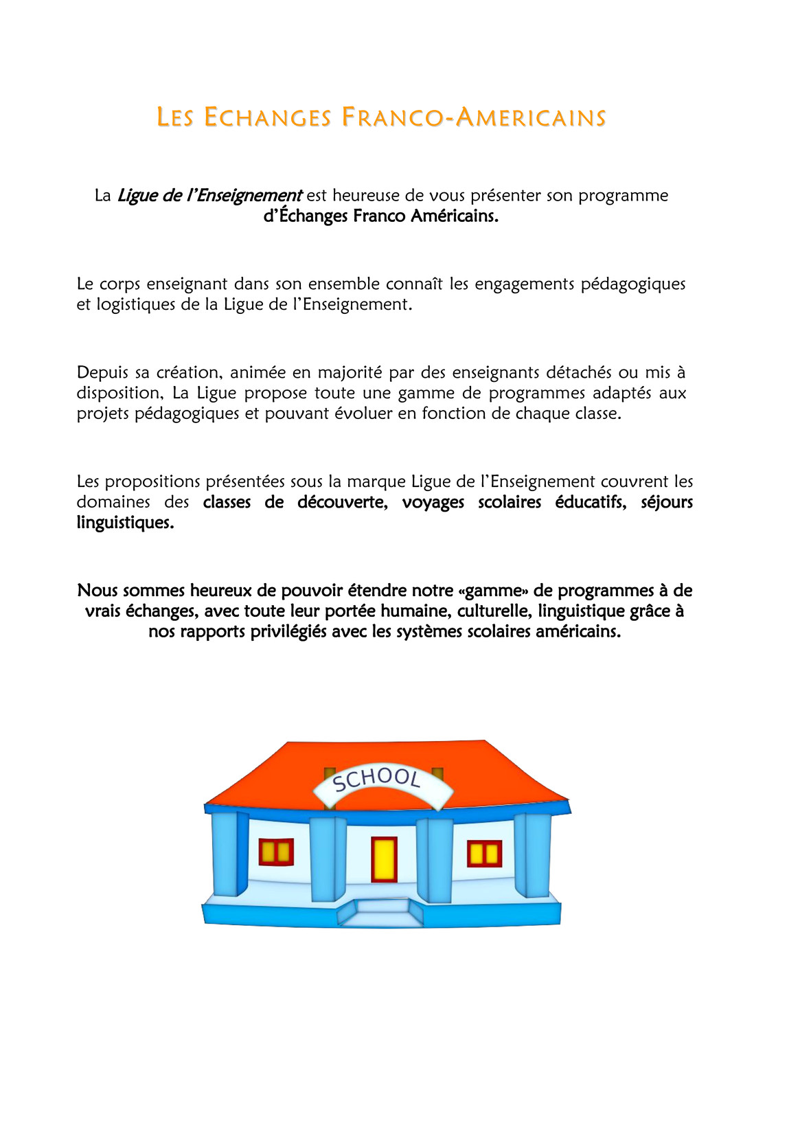 Sejours Educatifs Echanges Franco Americiains 2015 2016